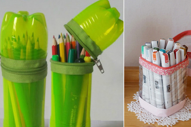 5 cách làm hộp đựng bút bằng chai nhựa siêu đơn giản - MOBO
